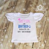 Sister or Brother, What&#39;s in My Mother Gender Reveal Shirt