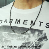 Men's Women 4mm Hematite Necklace 925 Sterling Silver Clasp Charm Nugget Beads DiyNotion Handmade NK189