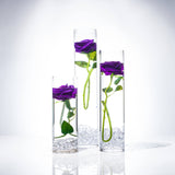 Submersible Purple Rose  Floral Wedding Centerpiece with Floating Candles and Acrylic Crystals Kit