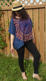 Iris Speckled Dawn-Mandala Bohemian Gypsy Hippie Kaftan Top, summer top, beach top fits upto 5Xl