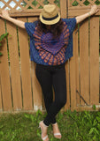 Iris Speckled Dawn-Mandala Bohemian Gypsy Hippie Kaftan Top, summer top, beach top fits upto 5Xl