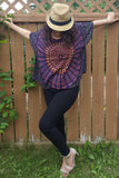 Evening song-Mandala Bohemian Gypsy Hippie Kaftan poncho crop Top, summer top, beach top fits upto 5Xl