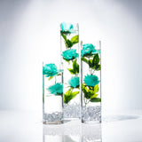 Submersible Tiffany Blue Rose  Floral Wedding Centerpiece with Floating Candles and Acrylic Crystals Kit