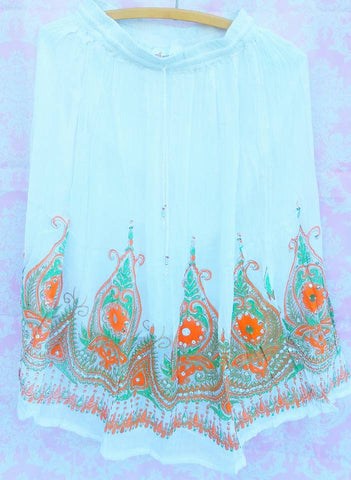 mini hippie skirt, bohemian girls skirt, hippie skirt, gypsy skirt, boho gypsy skirt, midi gypsy skirt, xmas gift for her, bohemian skirt