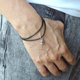 Men's Women Adjustable Braided Bracelet 925 Sterling Silver Lucky Maneki Neko Cat Pendant DiyNotion Handmade BR1125