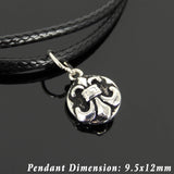 Men's Women Adjustable Braided Bracelet 925 Sterling Silver Fleur de Lis Round Pendant DiyNotion Handmade BR1127