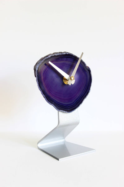 Purple Agate Desk Clock