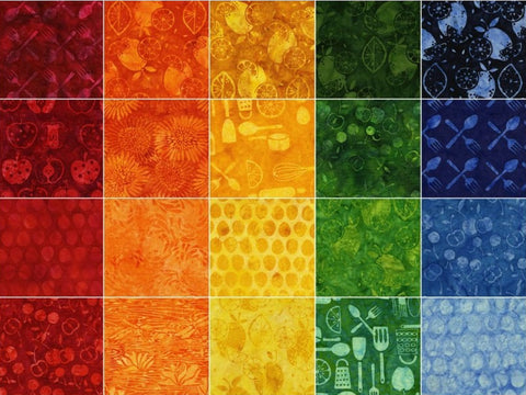 SALE 20% Off Rise & Shine Batiks Stack Pack/Layer Cake by Kathy Engle for Island Batik - 42, 10" X 10" Precut Batik Fabrics