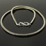 Men's Women 2x4mm Gold Hematite Necklace 925 Sterling Silver Clasp DiyNotion Handmade NK191