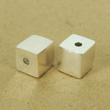 2 Pcs 925 Sterling Silver Cube Beads Seamless DIY WSP537X2 Wholesale: See Discount Coupons in Item Details