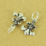 2 Pcs 925 Sterling Silver Small Fleur de Lis Pendants DIY Jewelry Making WSP545X2 Wholesale: See Discount Coupons in Item Details