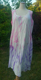 Pink Purple Tiedye dress summer dress Beach Cover up Sleeveless dress Bohemian dress Indian dress hippie gypsy dress free size dress; to 5XL