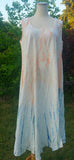 Beige-Blue Tiedye dress summer dress Beach Cover up Sleeveless dress Bohemian dress Indian dress hippie gypsy dress free size dress upto 5XL