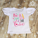 Pre-K Just Got a Lot Cuter Kids Ruffle Shirt, Personalized School Shirt with Grade