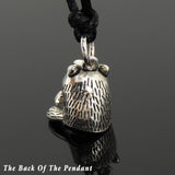 Men's Women Adjustable Necklace 925 Sterling Silver Jungle Cat Pendant with Wax Rope DiyNotion NK193