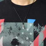 Men's Women Adjustable Necklace 925 Sterling Silver Jungle Cat Pendant with Wax Rope DiyNotion NK193