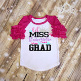 Lil Miss Kindergarten Grad Pre-K Preschool First Grade Kids Custom Ruffle Raglan Personalized Shirt Girl Baby Toddler Shirt