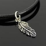 Men's Women Adjustable Braided Bracelet 925 Stamp Sterling Silver Feather Pendant DiyNotion Handmade BR1129