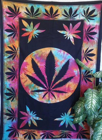 Hemp leaf tapestry/ Wall Tapestry/Boho Tapestry Bohemian Tapestry/ Hippie wall tapestry/Wall Decor/Beach tapestry/wall art/Indian Tapestry