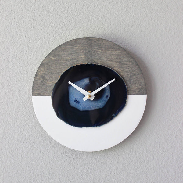 KISMET Design | 8" Blue Agate Wall Clock (Silent)