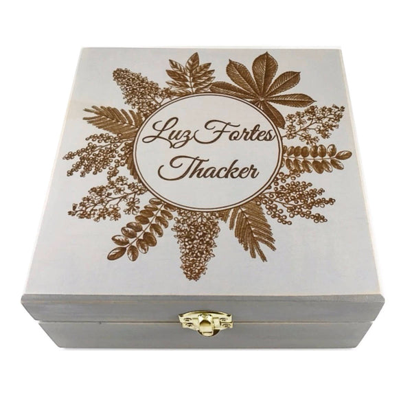 Botanical Plants Box - Essential Oil Storage Box 25 Slot 15ml - Pine - Choose Finish and Custom Laser Engravings - Fit dōTERRA Young Living