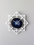 10" Blue Agate Geometric Wall Clock (Silent)
