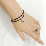 Men's Women Adjustable Braided Bracelet 925 Stamp Sterling Silver Small Skull Pendant DiyNotion Handmade BR1130