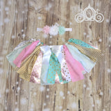 Custom Fabric Tutu Girl Birthday Outfit Baby Shower Gift First Birthday Tutu Outfit Cake Smash Outfit Girl 1st Birthday Skirt