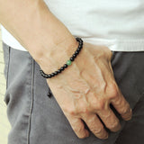 Men's Women Matte Black Onyx Aventurine Quartz Adjustable Braided Bracelet DiyNotion Handmade BR1132