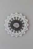 12" Natural Agate Sunburst Wall Clock