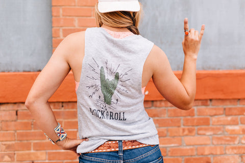 Cactus, Rock and Roll, Music Festival Tank Top, Cactus Tank Top, Boho Tank Top, Bohemian Tank Top, Boho Chic, Summer Tank Top, Hipster Tee