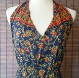 XS/S/M/L/XL Gorgeous Green Paisley 1970&#39;s style/Boho dress/Gypsy dress/summer dress/Mandala dress/Halter dress/Backless dress/Maxi dress