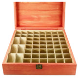 Essential Oils w/ Lotus - Essential Oil Storage Box 58 Slot 15ml -Pine- Choose Finish and Custom Laser Engravings - Fit dōTERRA Young Living