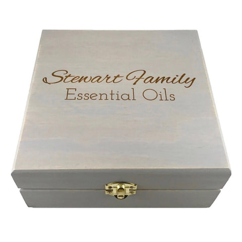 Family E.O. - Essential Oil Storage Box 25 Slot 15ml - Pine - Choose Finish and Custom Laser Engravings - Fit dōTERRA Young Living