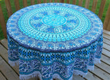 Blue Ombre Mandala Dining Table cover meditation mat Couch Throw Wall Tapestry Beach Throw Hippie Throw Picnic Throw Elephant throw