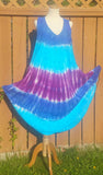 Blue Tie-dye dress, Beach Cover up, Sleeveless dress, Bohemian dress, Highlow dress, Indian dress, Long dress, hippie dress, gypsy dress