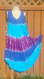 Blue Tie-dye dress, Beach Cover up, Sleeveless dress, Bohemian dress, Highlow dress, Indian dress, Long dress, hippie dress, gypsy dress