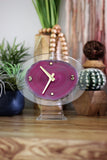 7" Pink Agate Acrylic Desk Clock
