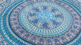 Blue Ombre Mandala Dining Table cover meditation mat Couch Throw Wall Tapestry Beach Throw Hippie Throw Picnic Throw Elephant throw