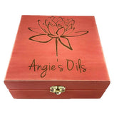 Essential Oils w/ Lotus!! Essential Oil Storage Box 25 slot 15mls - fits dōTERRA Young Living and others - choose stain and laser engraving!