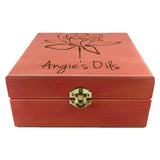 Essential Oils w/ Lotus!! Essential Oil Storage Box 25 slot 15mls - fits dōTERRA Young Living and others - choose stain and laser engraving!