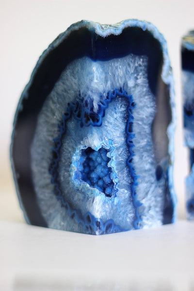 Blue Agate Bookends
