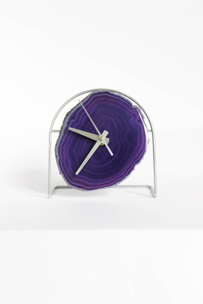 Purple Agate Desk Clock