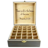 Essential Oils w/ Lotus!! Essential Oil Storage Box 25 Slot 15ml -Pine- Choose Finish and Custom Laser Engravings - Fit dōTERRA Young Living
