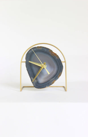 Gray Agate Desk Clock