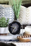 Black Agate Desk Clock