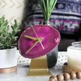 Pink Agate Desk Clock