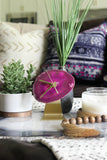 Pink Agate Desk Clock