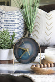 Teal Agate Desk Clock