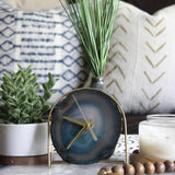 Teal Agate Desk Clock